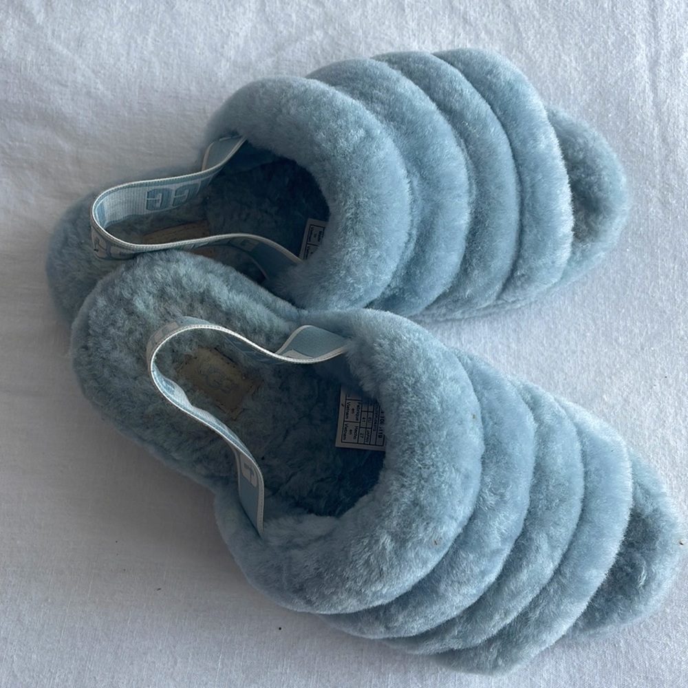 UGG Fluff Yeah Slipper in Baby Blue